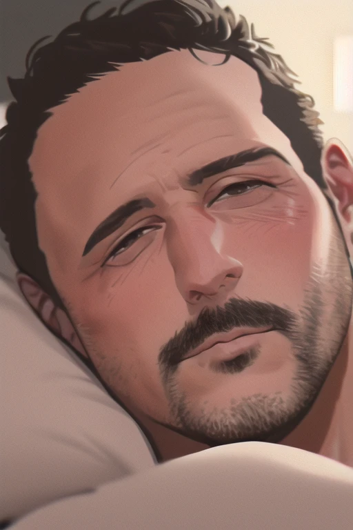 [NovelAI] лежать на животе мужчина среднего возраста Шедевр [Иллюстрация]